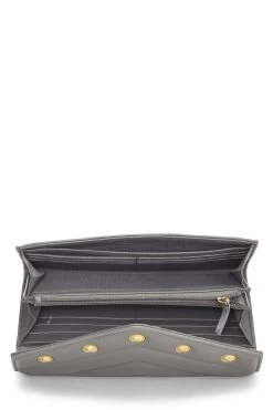 Chanel Grey Lambskin Chevron Stud Wallet 7 Chanel Grey Lambskin Chevron Stud Wallet -Fashion clothing Q6A4ZQ1IEB000 4