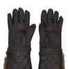Chanel Black Leather Fur Trimmed Gloves