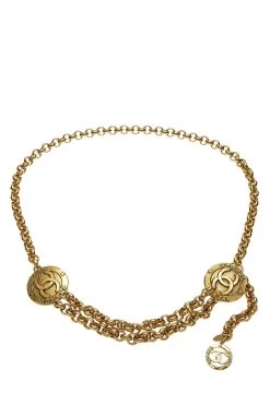Chanel Gold 'CC' Medallion Chain Belt 2