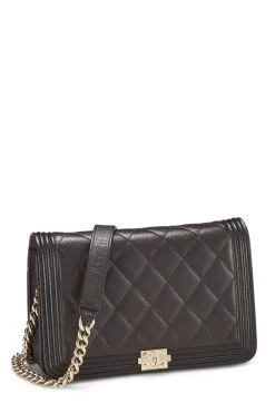 Chanel Brown Quilted Caviar Boy Wallet On Chain (WOC) -Fashion clothing Q6AAMW0F0B000 2