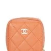 Chanel Orange Caviar Jewelry Case Small