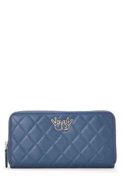 Chanel Blue Lambskin Emoticon Zip Around Wallet