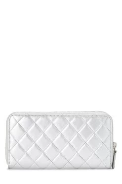 Chanel Silver Quilted Lambskin 19 Zip Around Wallet -Fashion clothing Q6ADVD1IVB000 3