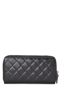 Chanel Black Patent Leather Zip Around Wallet -Fashion clothing Q6ADVD27KB006 3