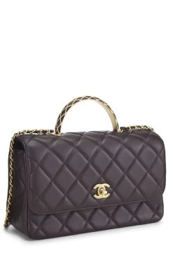 Chanel Brown Lambskin Top Handle Bag Small 7 Chanel Brown Lambskin Top Handle Bag Small -Fashion clothing Q6B00U1I1H001 2