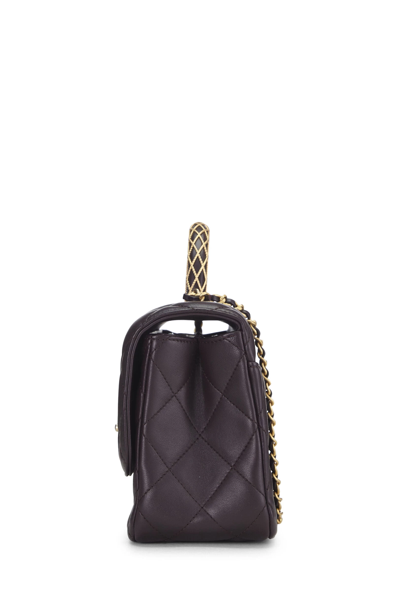 Chanel Brown Lambskin Top Handle Bag Small 3 Chanel Brown Lambskin Top Handle Bag Small - Image 3