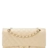 Chanel Beige Quilted Caviar Classic Double Flap Medium