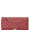 Chanel Red Quilted Lambskin Classic Double Flap Medium