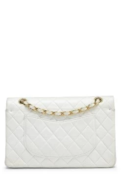 Chanel White Quilted Lambskin Classic Double Flap Medium -Fashion clothing Q6B0101IW0039 4
