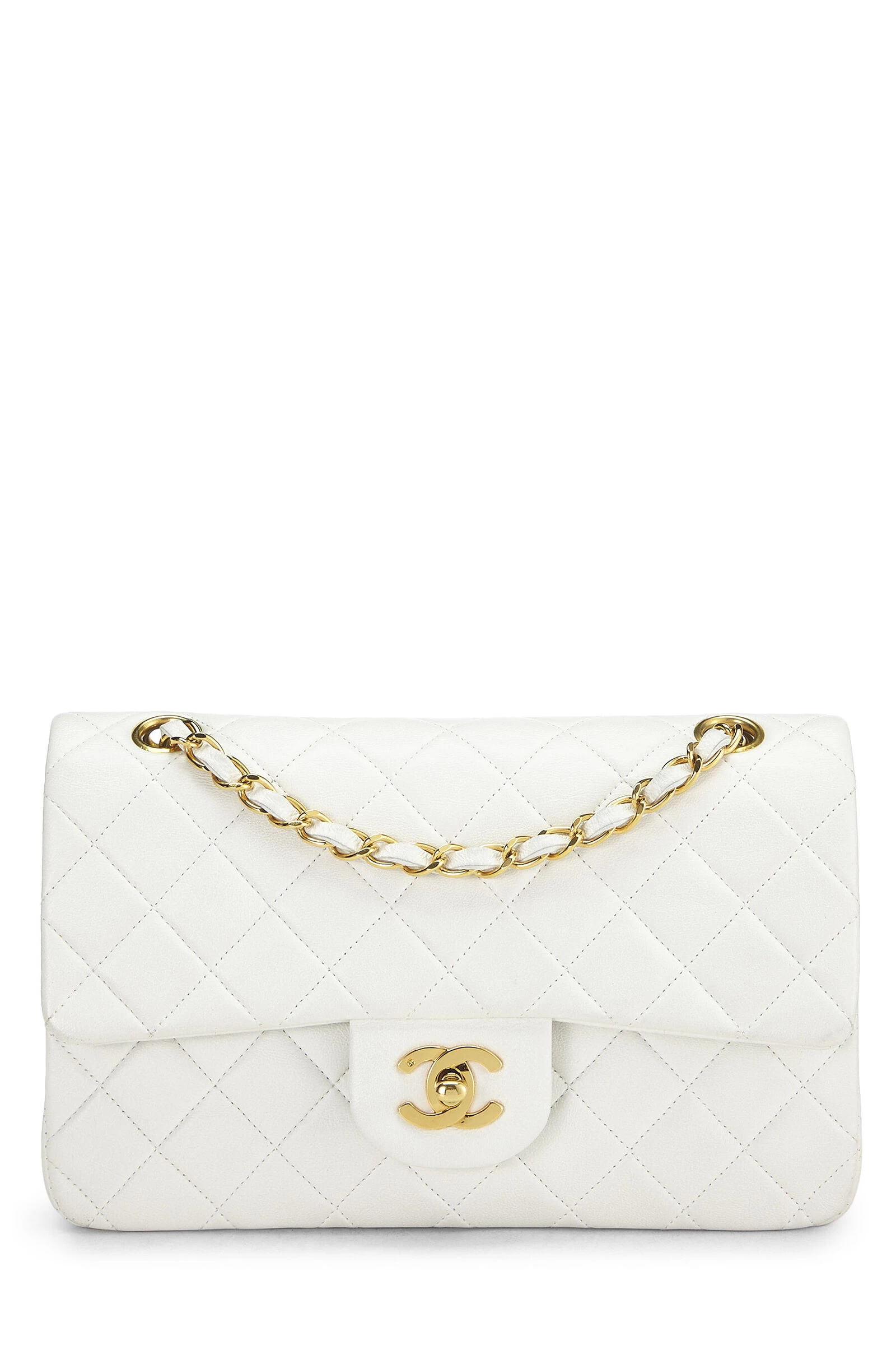 Chanel White Quilted Lambskin Classic Double Flap Small 1 Chanel White Quilted Lambskin Classic Double Flap Small