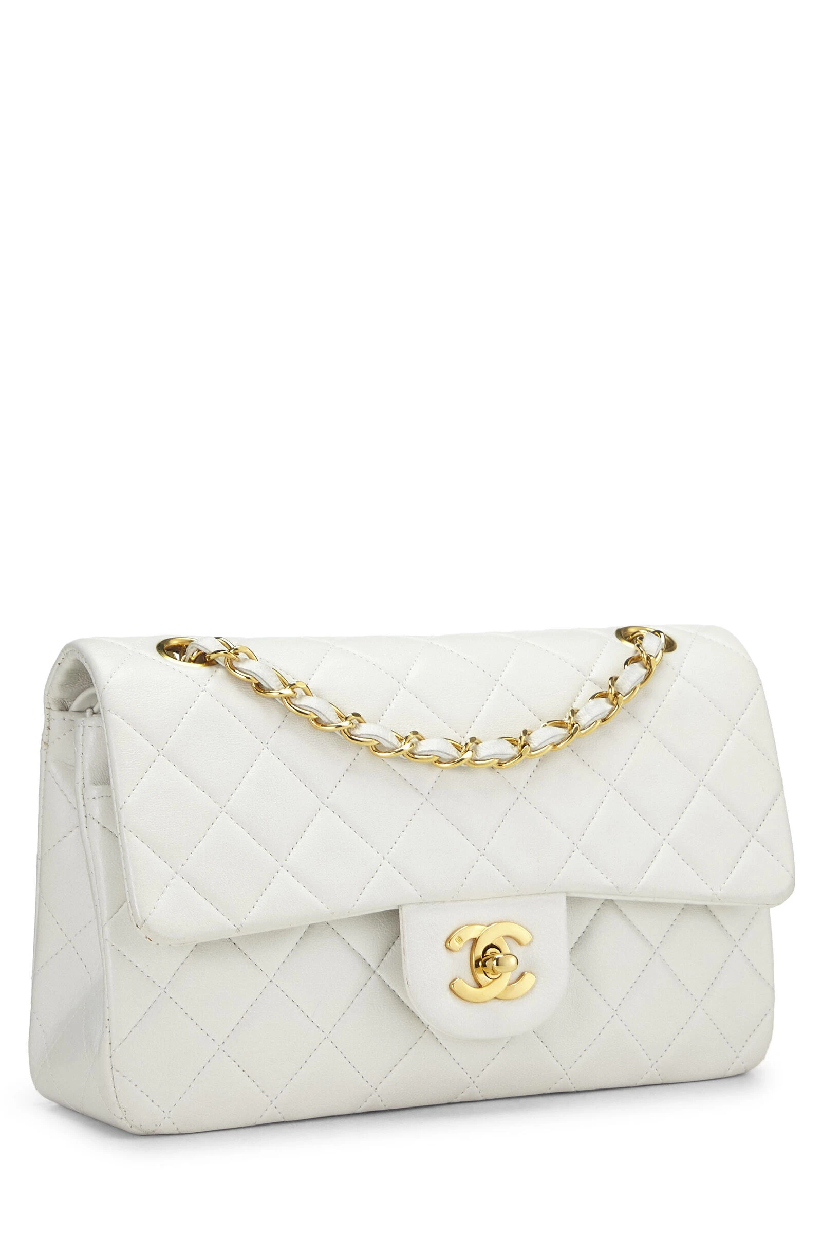 Chanel White Quilted Lambskin Classic Double Flap Small 2 Chanel White Quilted Lambskin Classic Double Flap Small - Image 2