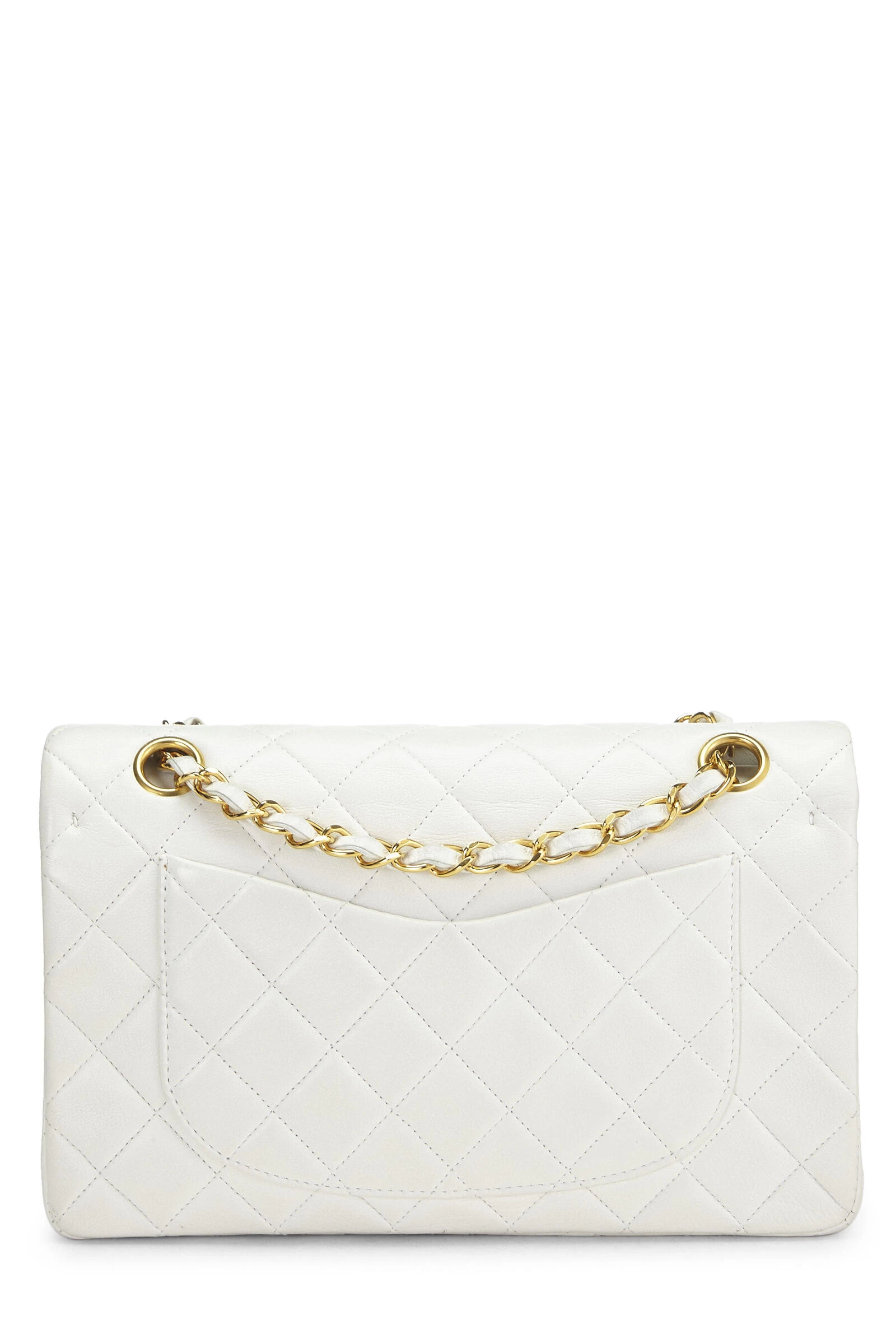 Chanel White Quilted Lambskin Classic Double Flap Small 4 Chanel White Quilted Lambskin Classic Double Flap Small - Image 4