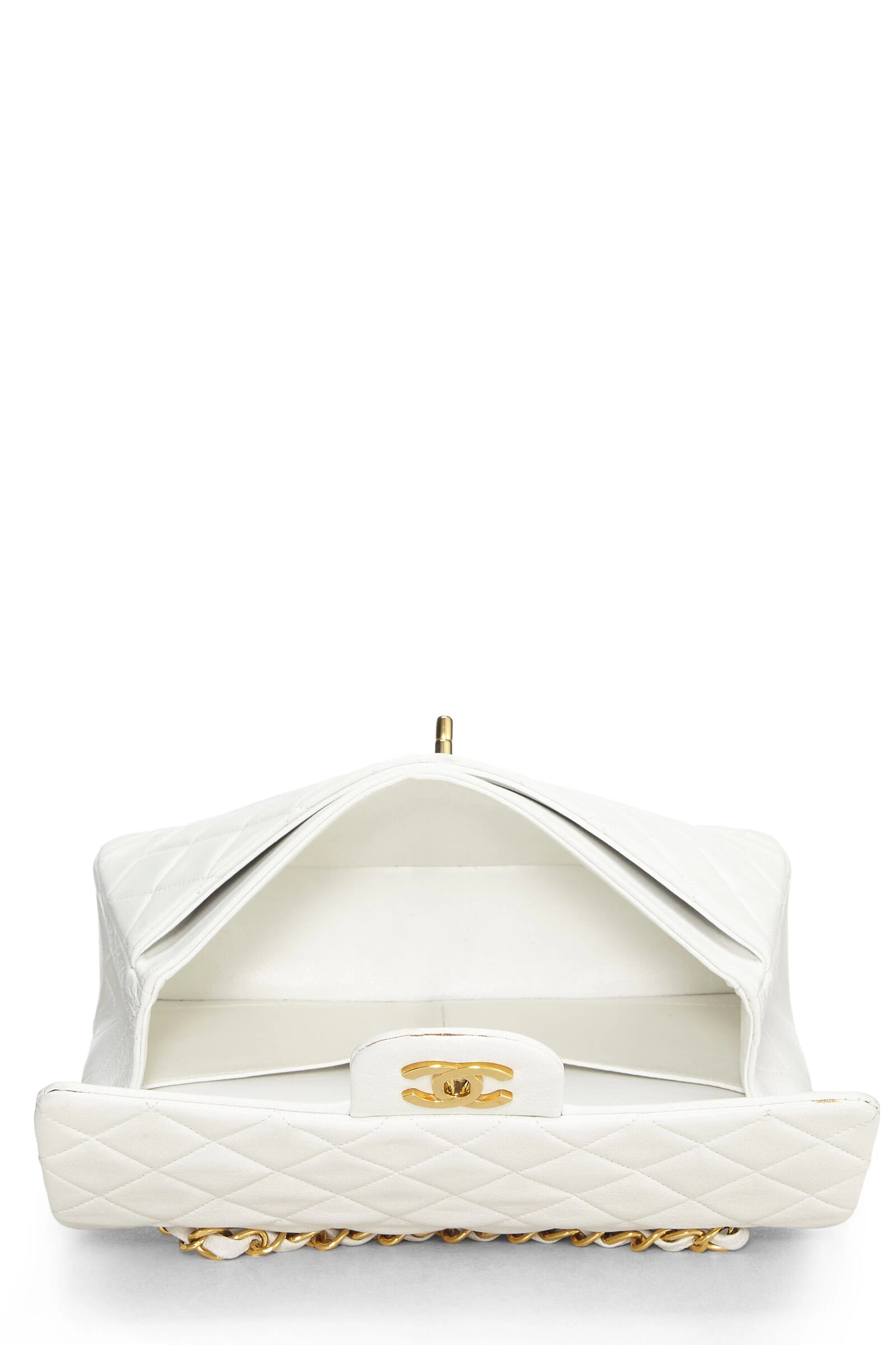 Chanel White Quilted Lambskin Classic Double Flap Small 6 Chanel White Quilted Lambskin Classic Double Flap Small - Image 6