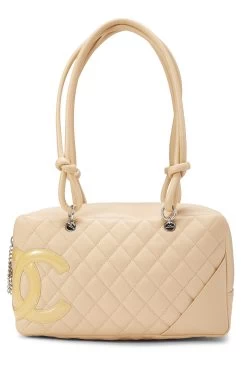 Chanel Beige Calfskin Cambon Ligne Bowler