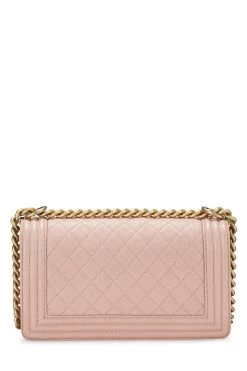 Chanel Pink Quilted Caviar Boy Bag Medium -Fashion clothing Q6B01A0FP7001 4