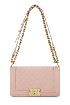 Chanel Pink Quilted Caviar Boy Bag Medium -Fashion clothing Q6B01A0FP7001 7