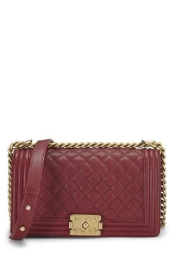 Chanel Black Quilted Caviar Boy Bag Medium