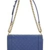 Chanel Blue Quilted Caviar Boy Bag Medium