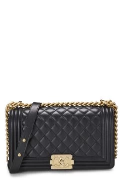 Chanel Black Quilted Calfskin Boy Bag Medium