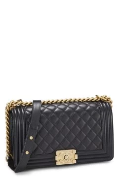 Chanel Black Quilted Calfskin Boy Bag Medium -Fashion clothing Q6B01A3PK7009 2