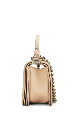Chanel Beige Quilted Lambskin Top Handle Boy Bag Small 8 Chanel Beige Quilted Lambskin Top Handle Boy Bag Small -Fashion clothing Q6B01A3PP7009 3