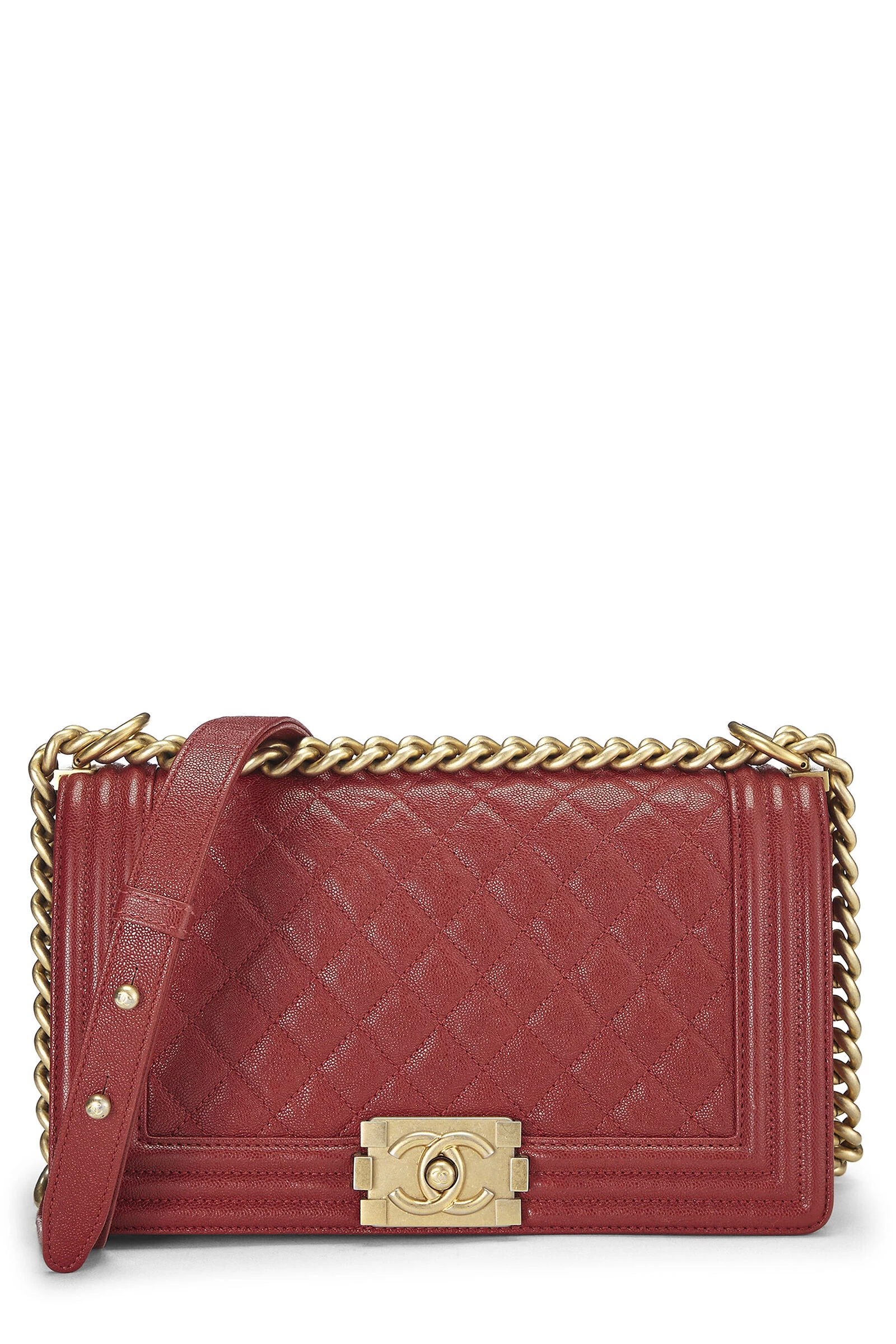 Chanel Red Quilted Caviar Boy Bag Medium 1 Chanel Red Quilted Caviar Boy Bag Medium