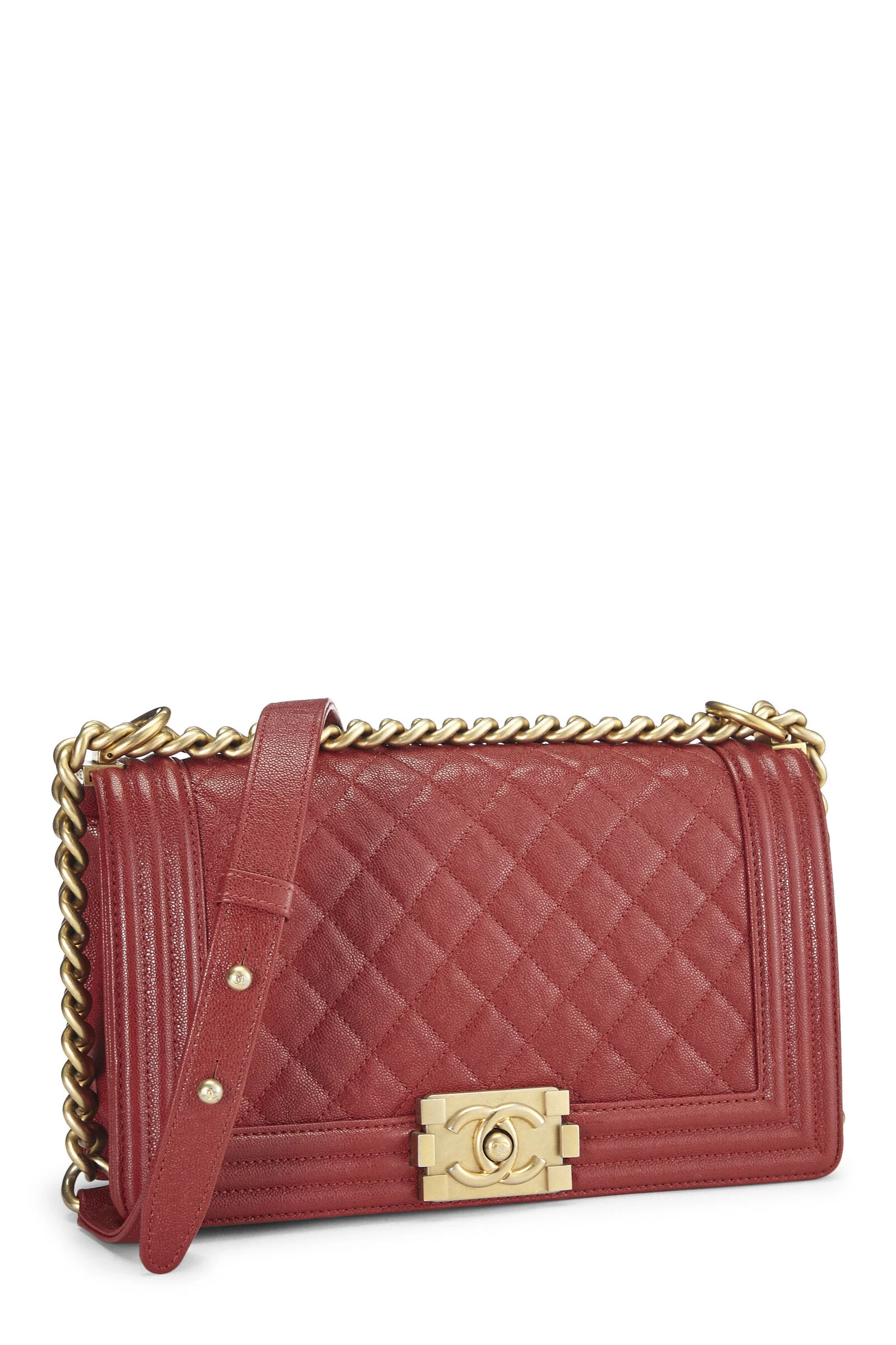 Chanel Red Quilted Caviar Boy Bag Medium 2 Chanel Red Quilted Caviar Boy Bag Medium - Image 2