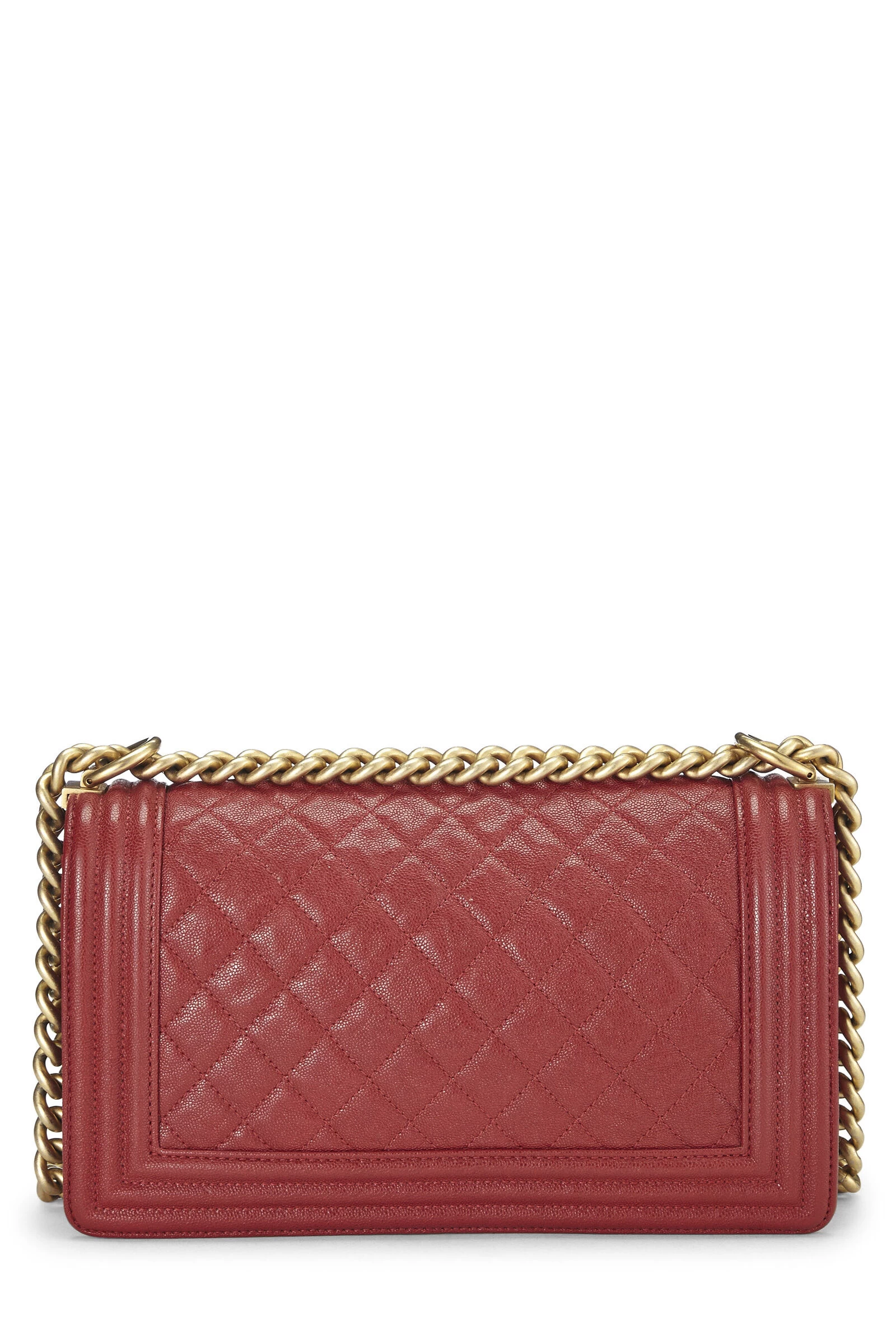 Chanel Red Quilted Caviar Boy Bag Medium 4 Chanel Red Quilted Caviar Boy Bag Medium - Image 4