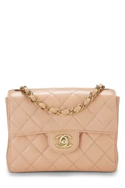 Chanel Pink Quilted Caviar Half Flap Mini