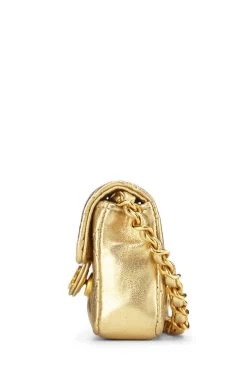 Chanel Metallic Gold Quilted Lambskin Half Flap Micro -Fashion clothing Q6B0271ID8019 3