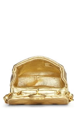 Chanel Metallic Gold Quilted Lambskin Half Flap Micro -Fashion clothing Q6B0271ID8019 6