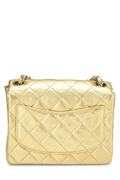 Chanel Gold Quilted Lambskin Square Flap Bag -Fashion clothing Q6B0271ID9019 4
