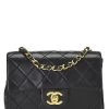 Chanel Black Quilted Lambskin Half Flap Mini