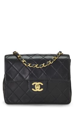 Chanel Black Quilted Lambskin Half Flap Mini