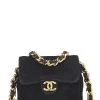 Chanel Black Quilted Suede Half Flap Micro