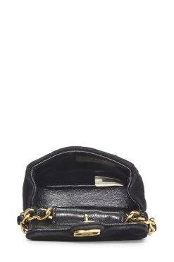 Chanel Black Quilted Suede Half Flap Micro -Fashion clothing Q6B0272VK8004 6
