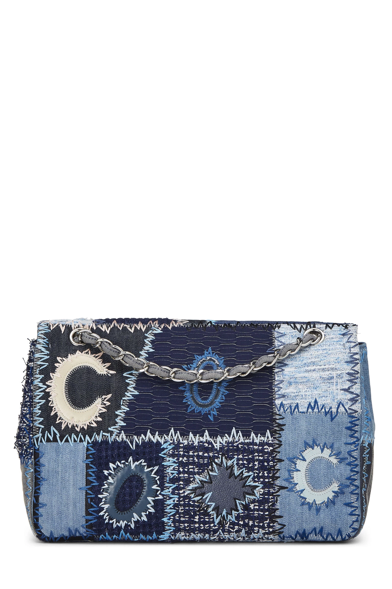 Chanel Blue Patchwork Half Flap Jumbo 4 Chanel Blue Patchwork Half Flap Jumbo - Image 4