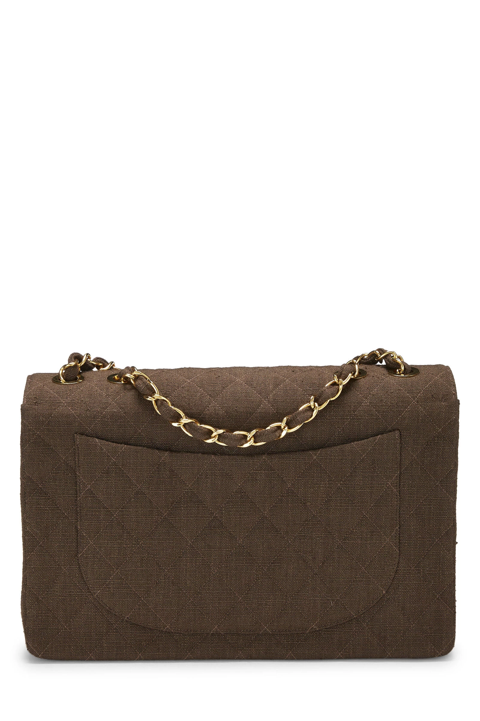 Chanel Brown Linen Half Flap Maxi 4 Chanel Brown Linen Half Flap Maxi - Image 4