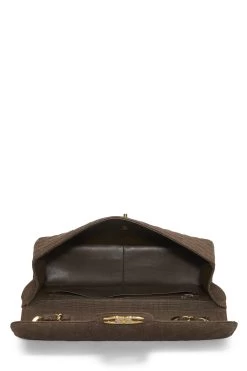 Chanel Brown Linen Half Flap Maxi 11 Chanel Brown Linen Half Flap Maxi -Fashion clothing Q6B0275R06000 6