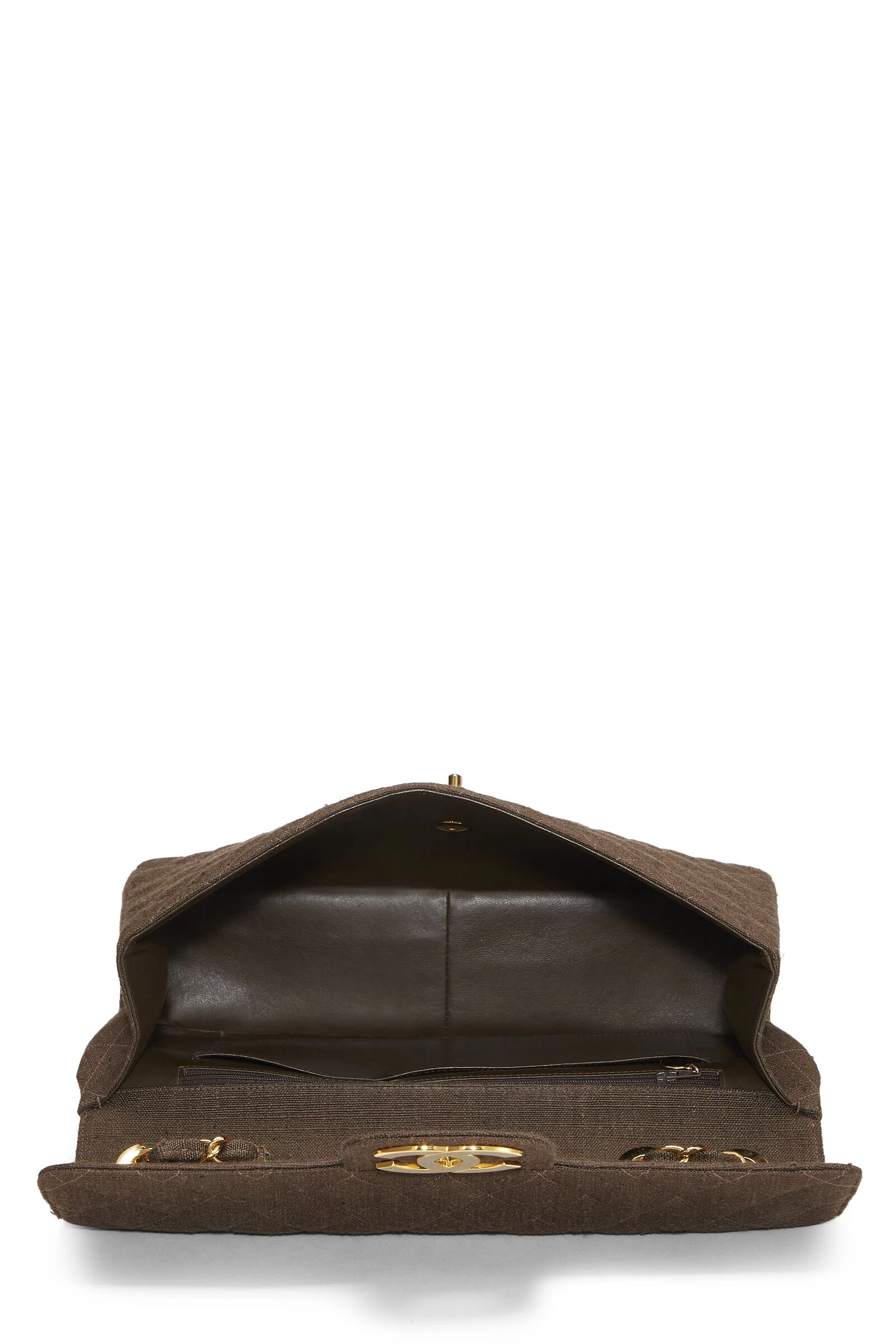 Chanel Brown Linen Half Flap Maxi 6 Chanel Brown Linen Half Flap Maxi - Image 6