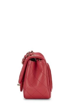 Chanel Pink Quilted Lambskin Classic Square Flap Mini -Fashion clothing Q6B0281IP9017 3