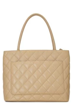 Chanel Beige Quilted Caviar Medallion Tote -Fashion clothing Q6B02H0FIB181 4