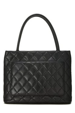 Chanel Black Quilted Caviar Medallion Tote -Fashion clothing Q6B02H0FKB431 4