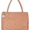 Chanel Coral Quilted Caviar Medallion Tote