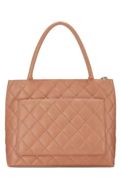 Chanel Coral Quilted Caviar Medallion Tote -Fashion clothing Q6B02H0FPB082 4