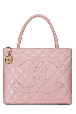 Chanel Pink Quilted Caviar Medallion Tote