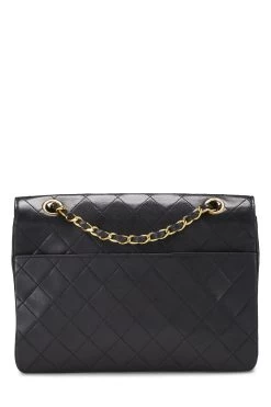 Chanel Black Quilted Lambskin Round Flap Medium -Fashion clothing Q6B02X1IKB013 4