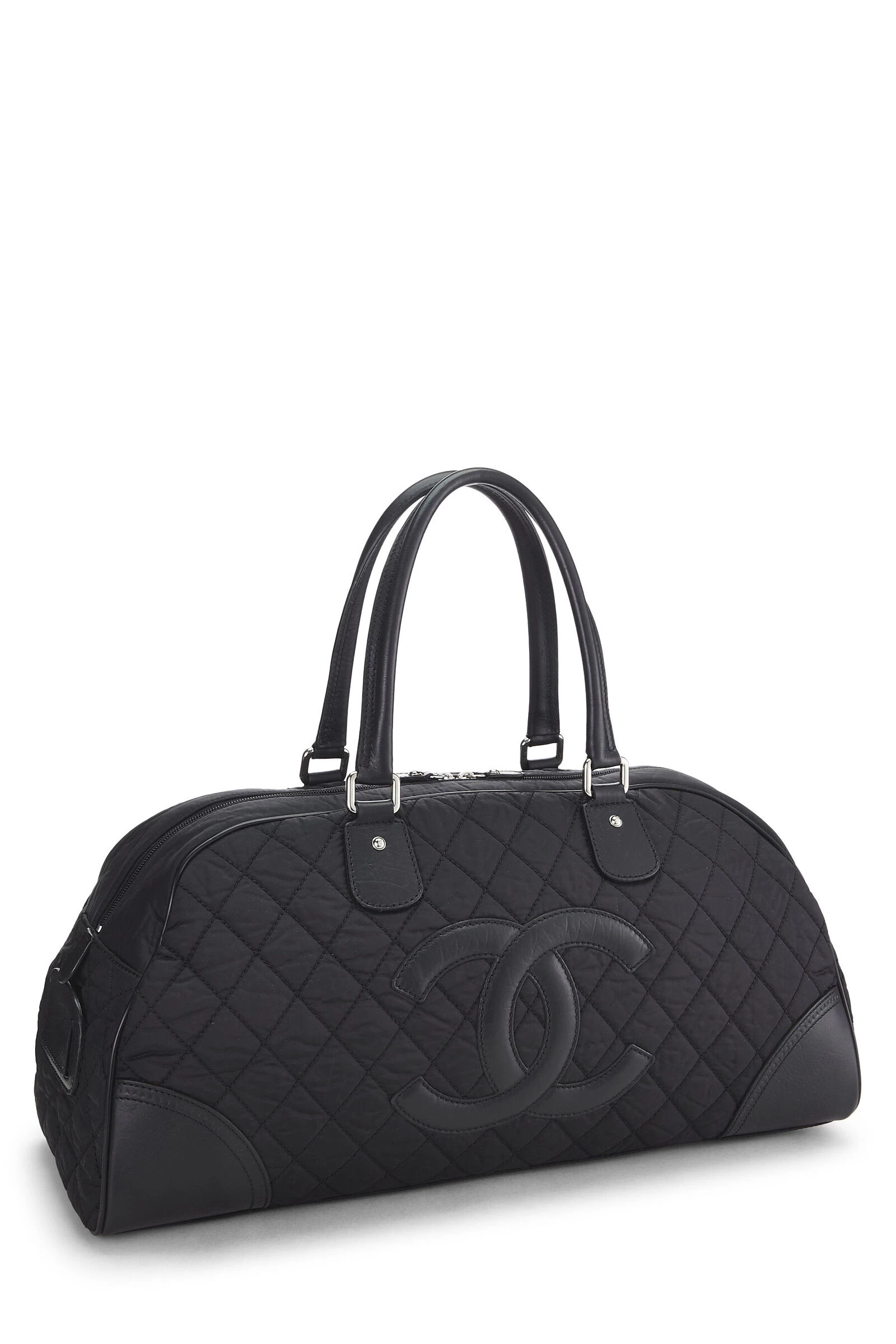 Chanel Black Quilted Nylon Boston Bag Large 2 Chanel Black Quilted Nylon Boston Bag Large - Image 2
