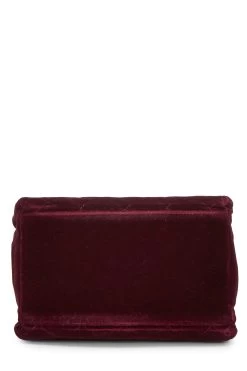 Chanel Burgundy Quilted Velvet Envelope Flap Top Handle Bag Mini -Fashion clothing Q6B04W3919002 5