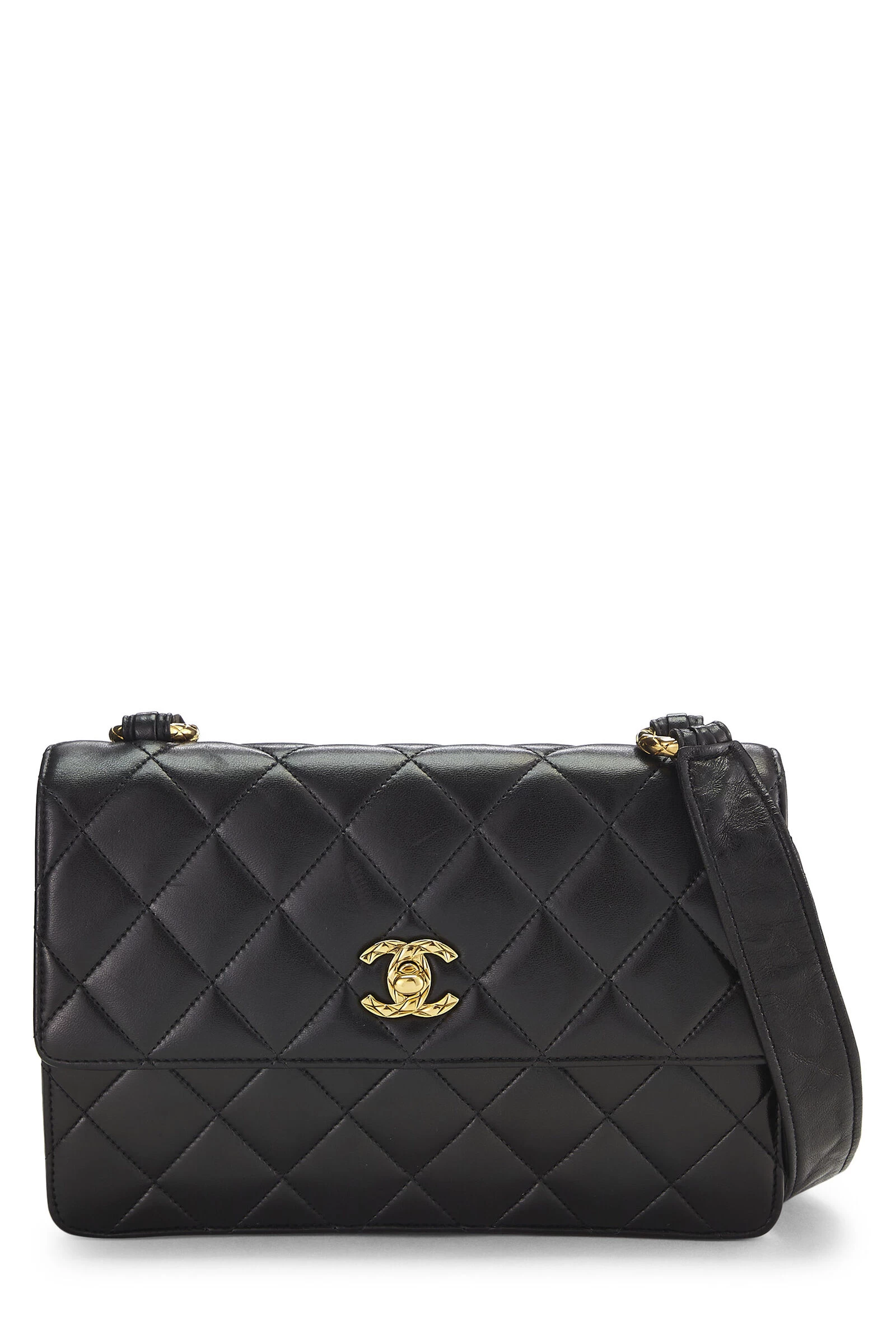 Chanel Black Quilted Lambskin Shoulder Bag 1 Chanel Black Quilted Lambskin Shoulder Bag